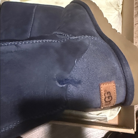 UGG Classic Short II Navy Boots - Picture 3 of 8